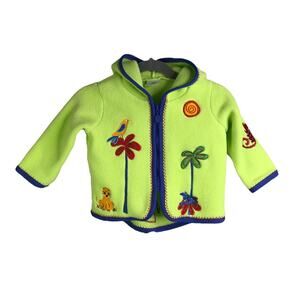 Hanna Andersson Toddler Size 60 Green‎ Fleece Hooded Zip Up Jacket